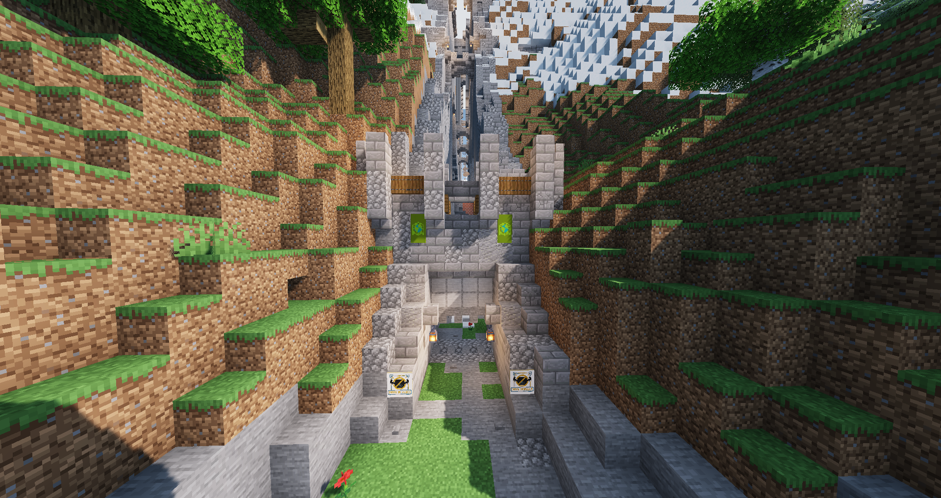 Stone gate between hills on the server
